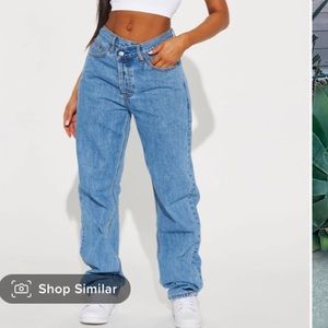 Crossover straight leg jeans